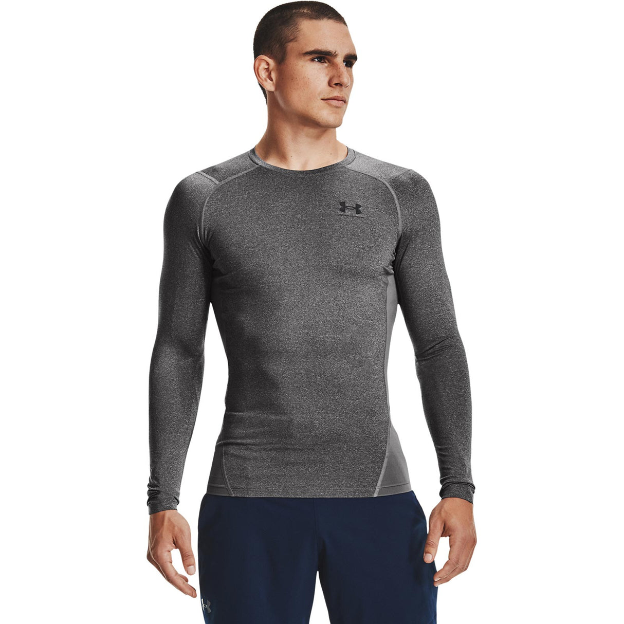 UA Mens HG Armour Comp LS Tee Grey