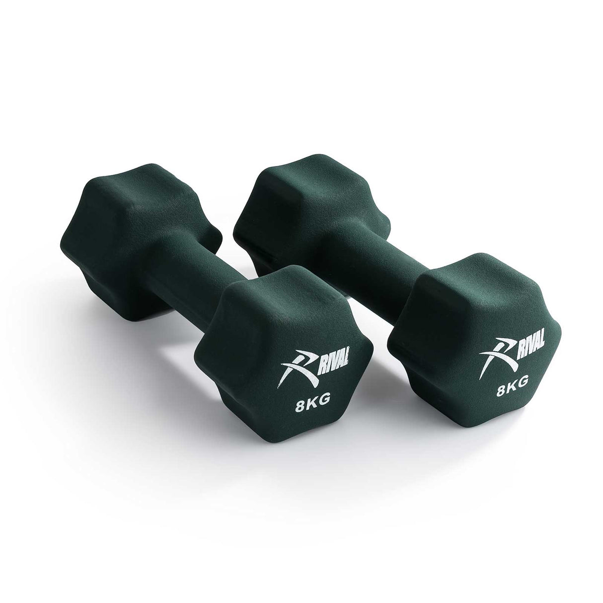 Rival Neoprene Dumbell 8kg Pair Dark Gre