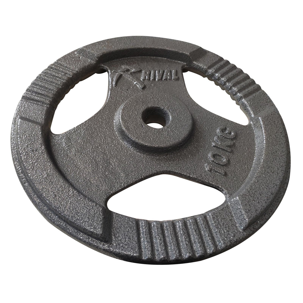 Rival Cast Iron Tri-Grip Plate 10kg Silv