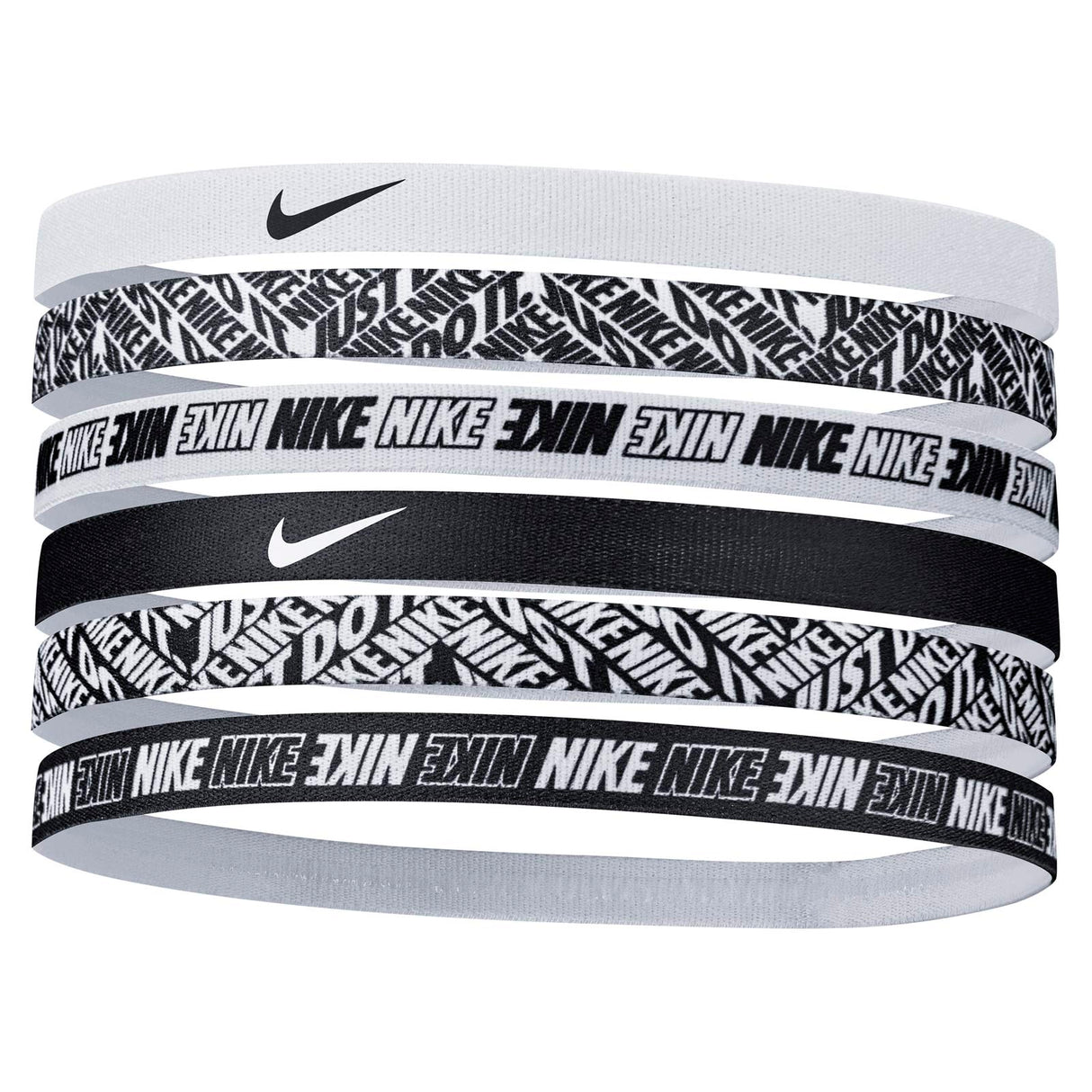 Nike Printed Headbands 6pk Black/White