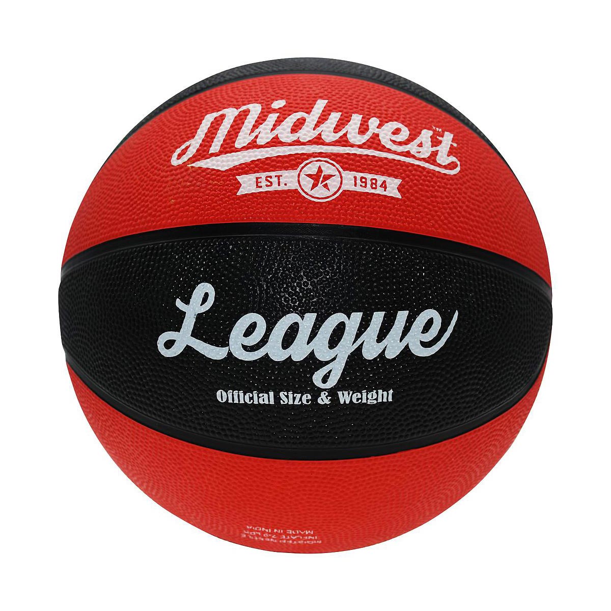 Midwest League Basketball Size 3 Blk/Red