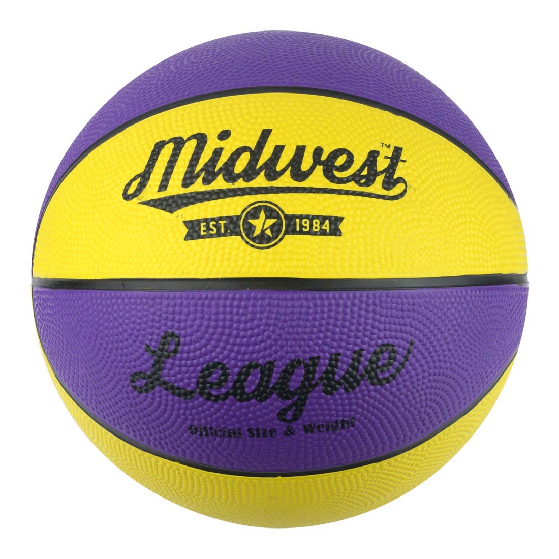 Midwest League Basketball Size 7 Yel/Pur