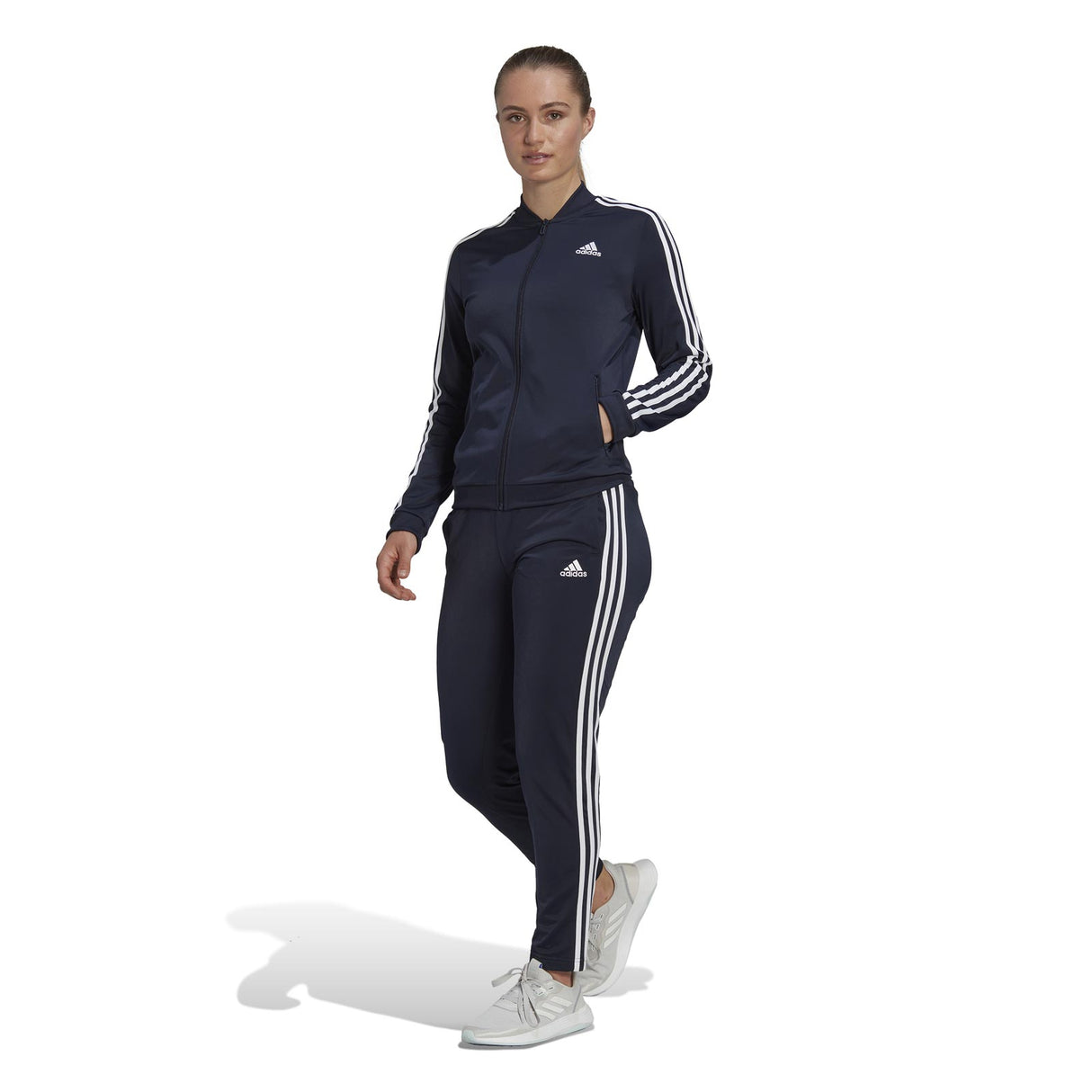 adidas Womens 3s Tracksuit TS Navy