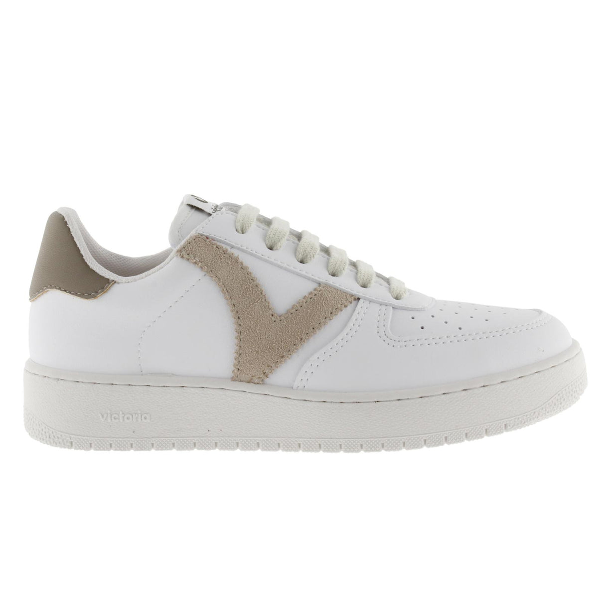 VICTORIA FAUX LEATHER SNEAKER UNI WHT/BG