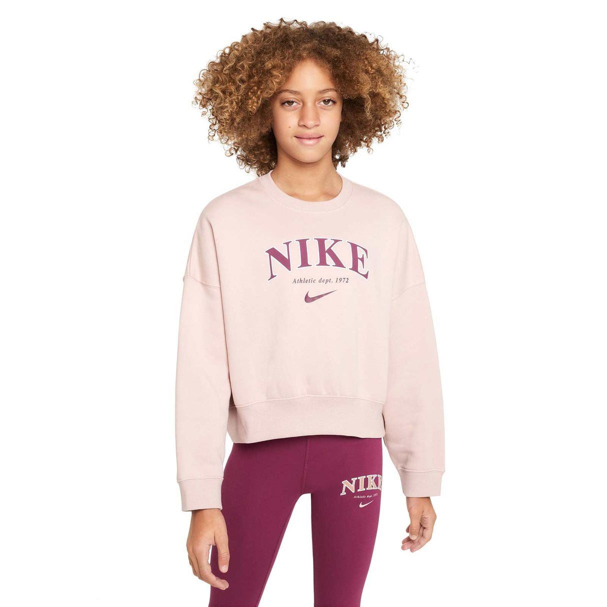 Nike Girls NSW Trend FLC Crew Prnt Pink