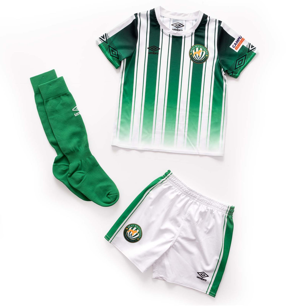 Umbro Bray Wanderers F.C. 22 Kids Kit Gn