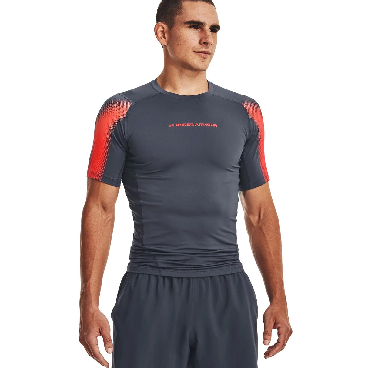 Under Armour Mens HG Novelty SS Grey