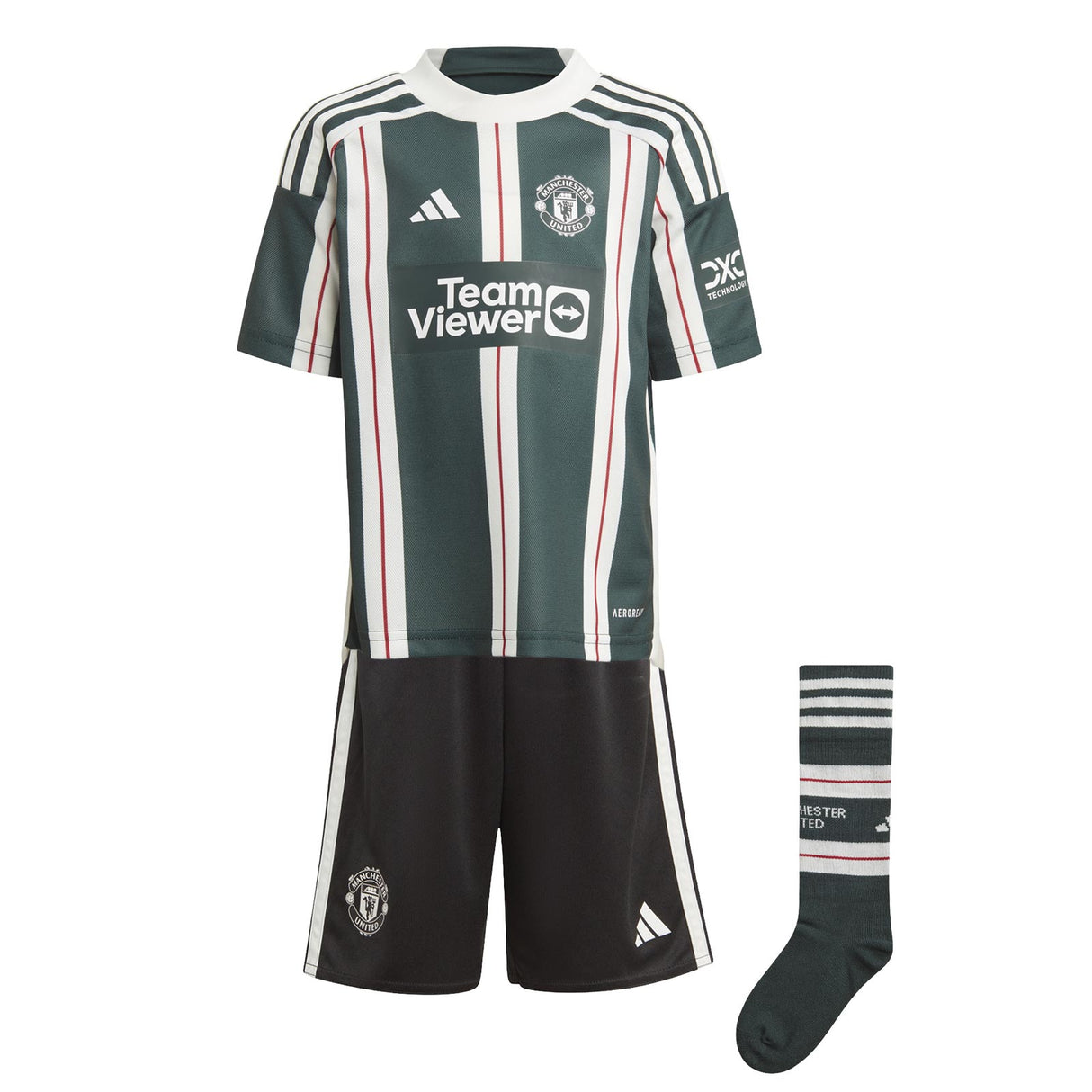 adidas Man Utd 23 Kids Away Mini Kit Grn
