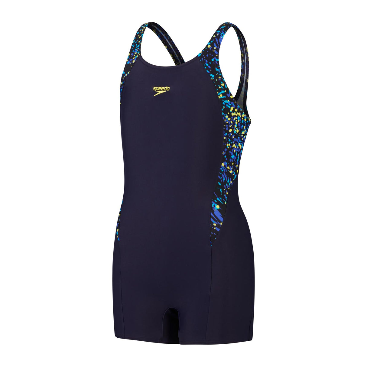 Speedo Girls Printed Panel Legsuit Black
