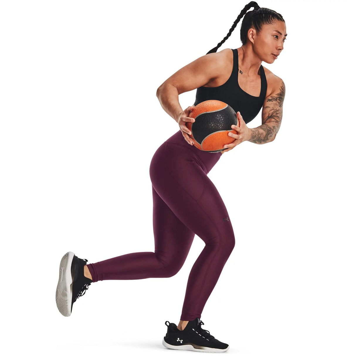 UA Womens Armour High Rise Leg Maroon