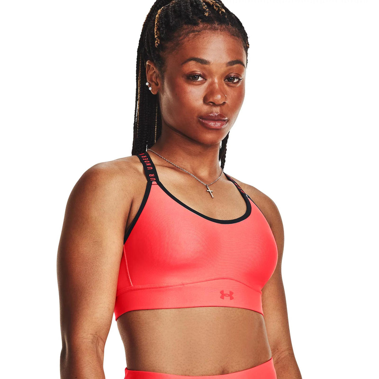 UA Womens Infinity Mid Covered Bra Pink