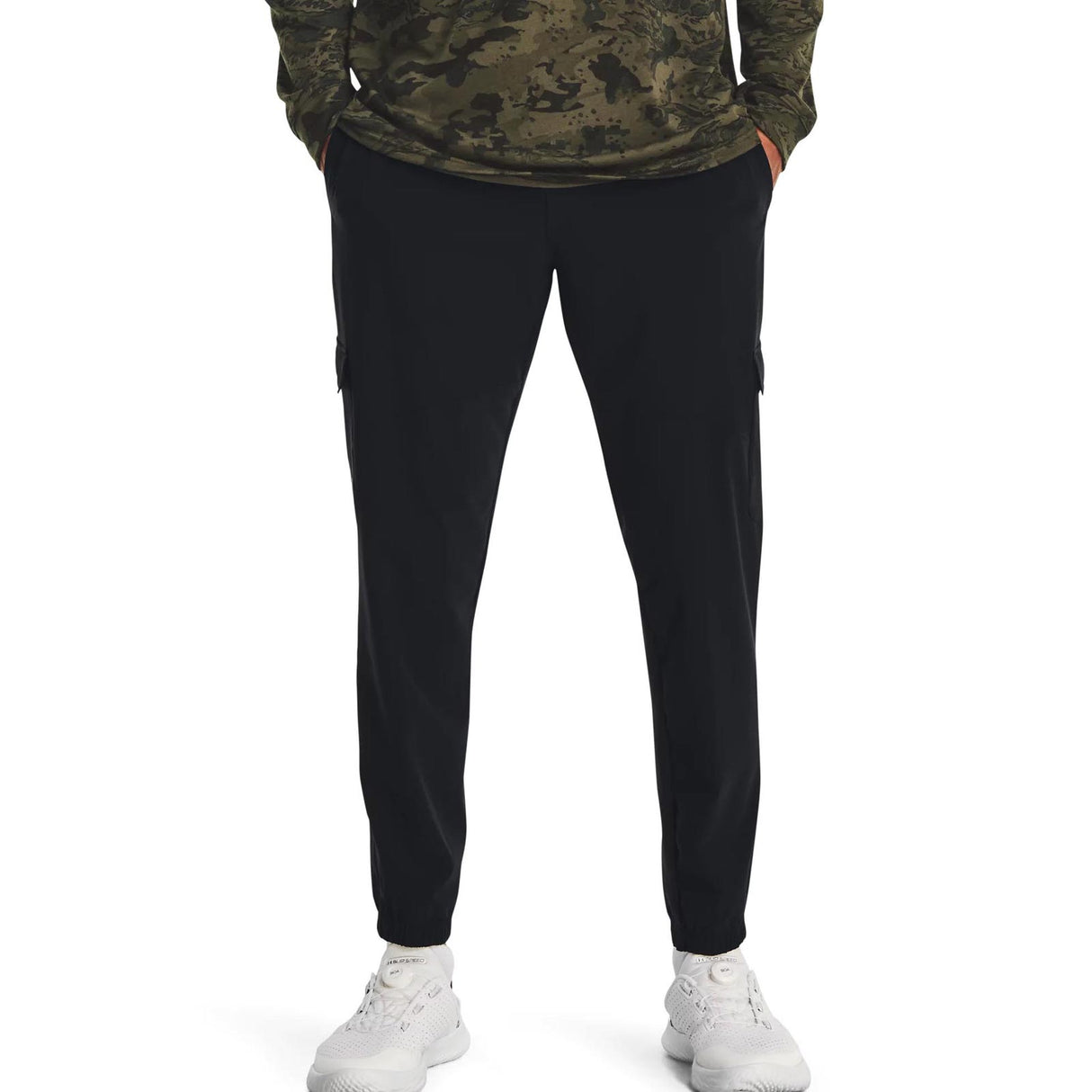 UA Mens Stretch Woven Cargo Pants Black
