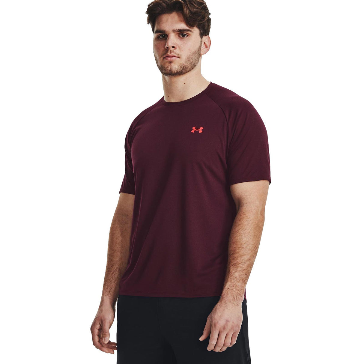UA Mens Tech 2.0 SS Tee Novelty Maroon