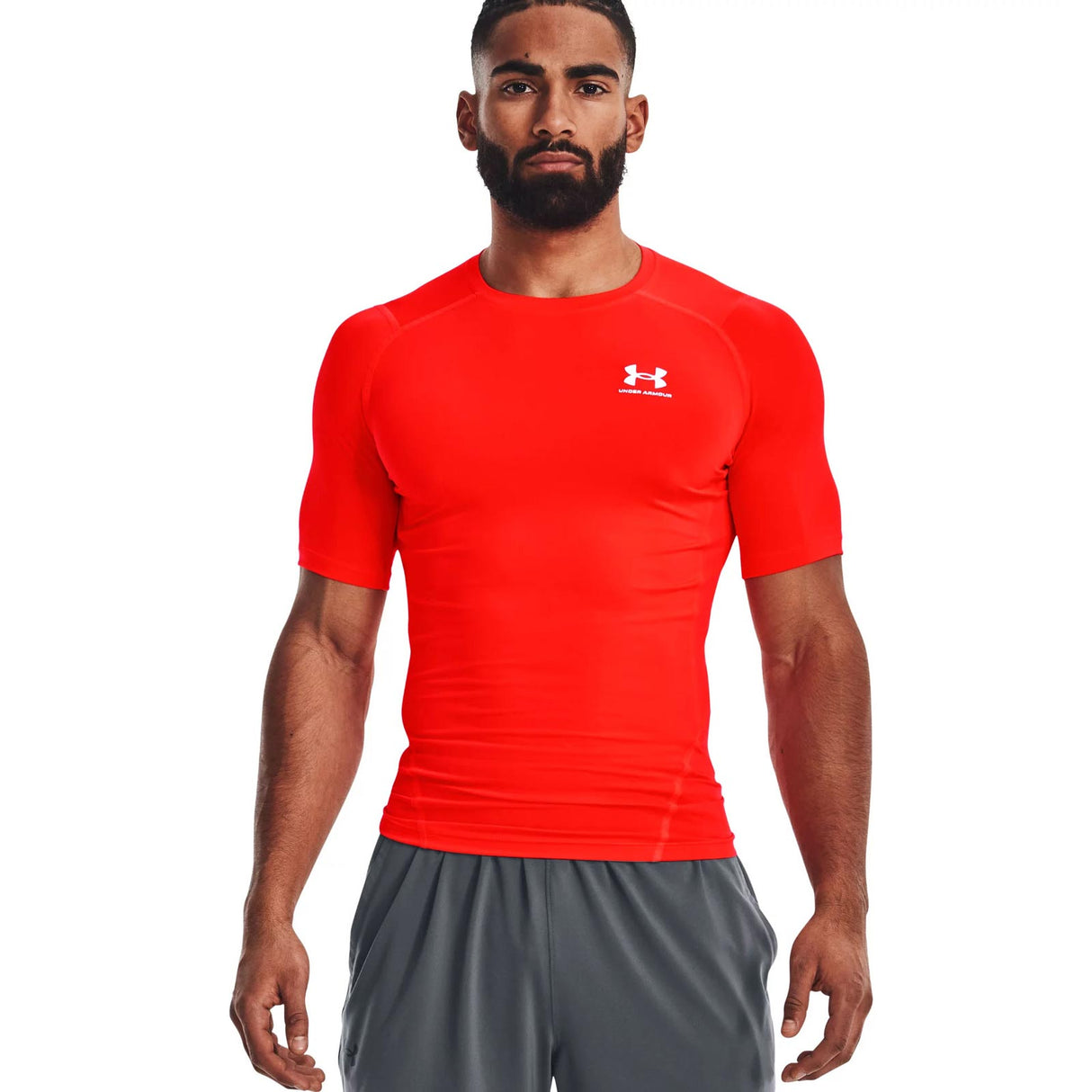 UA Mens HG Armour Comp SS Red