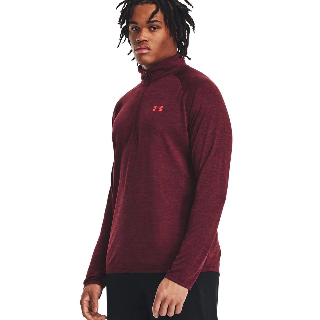 UA Mens Tech 2.0 Half Zip Maroon