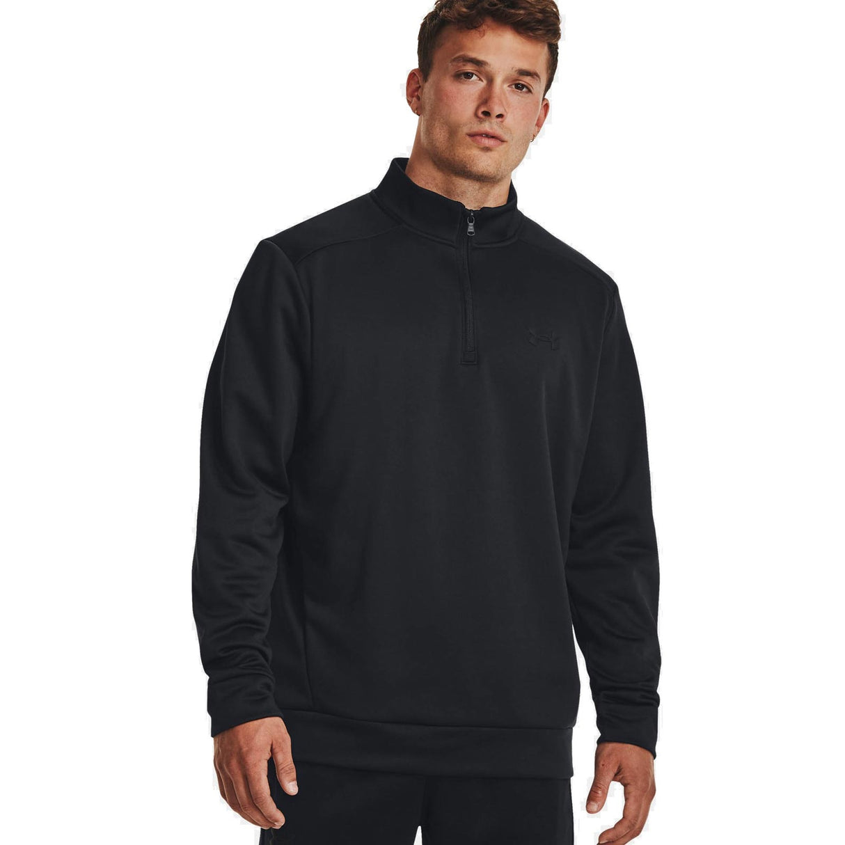 UA Mens Armour Fleece Half Zip Black