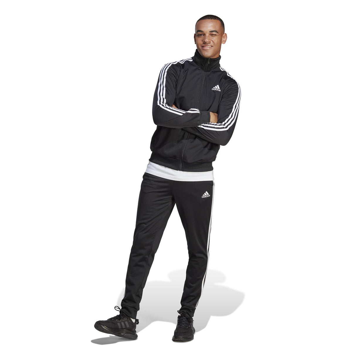 adidas Mens 3S TR TT Tracksuit Black