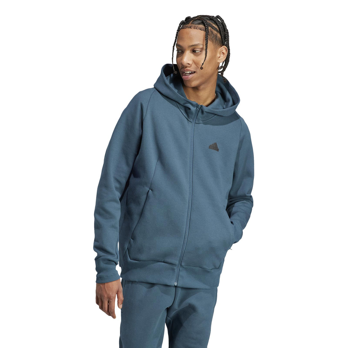 adidas Mens Z.N.E. PR FZ Hoodie Green