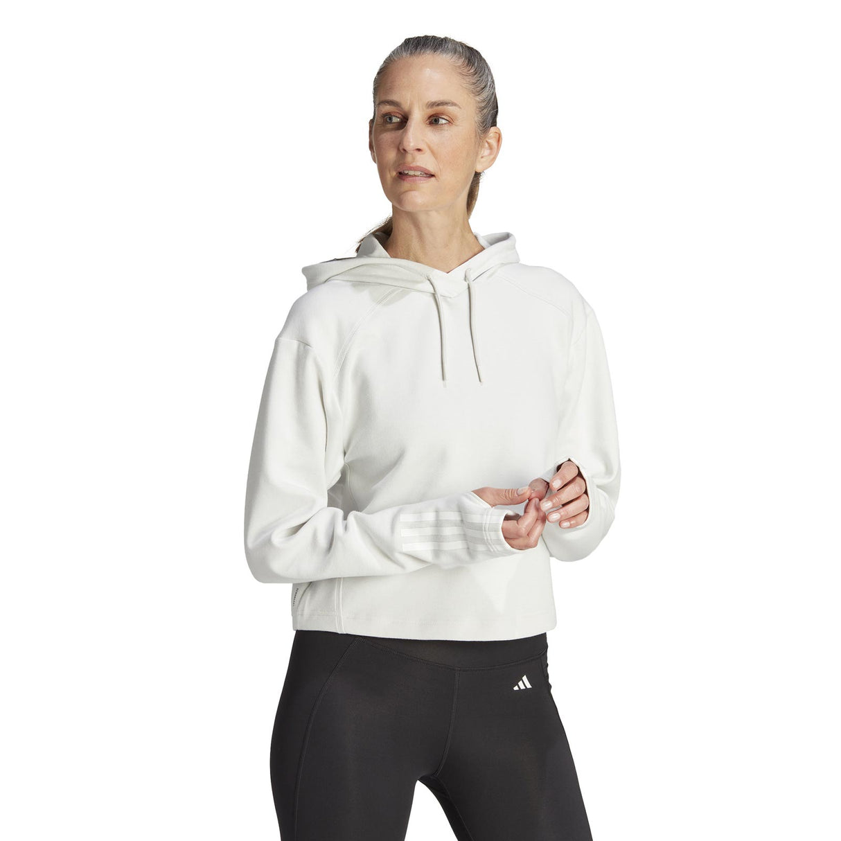 adidas Womens TC 3S Hoodie Grey