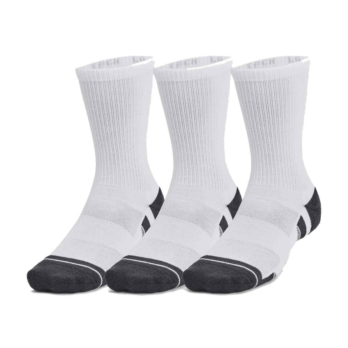 UA Performance Tech 3pk Crew White