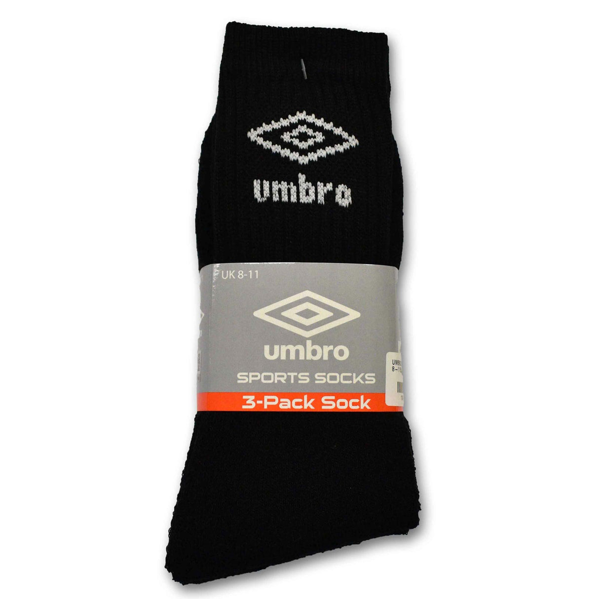Umbro Sport Crew Sock 3 Pack Black