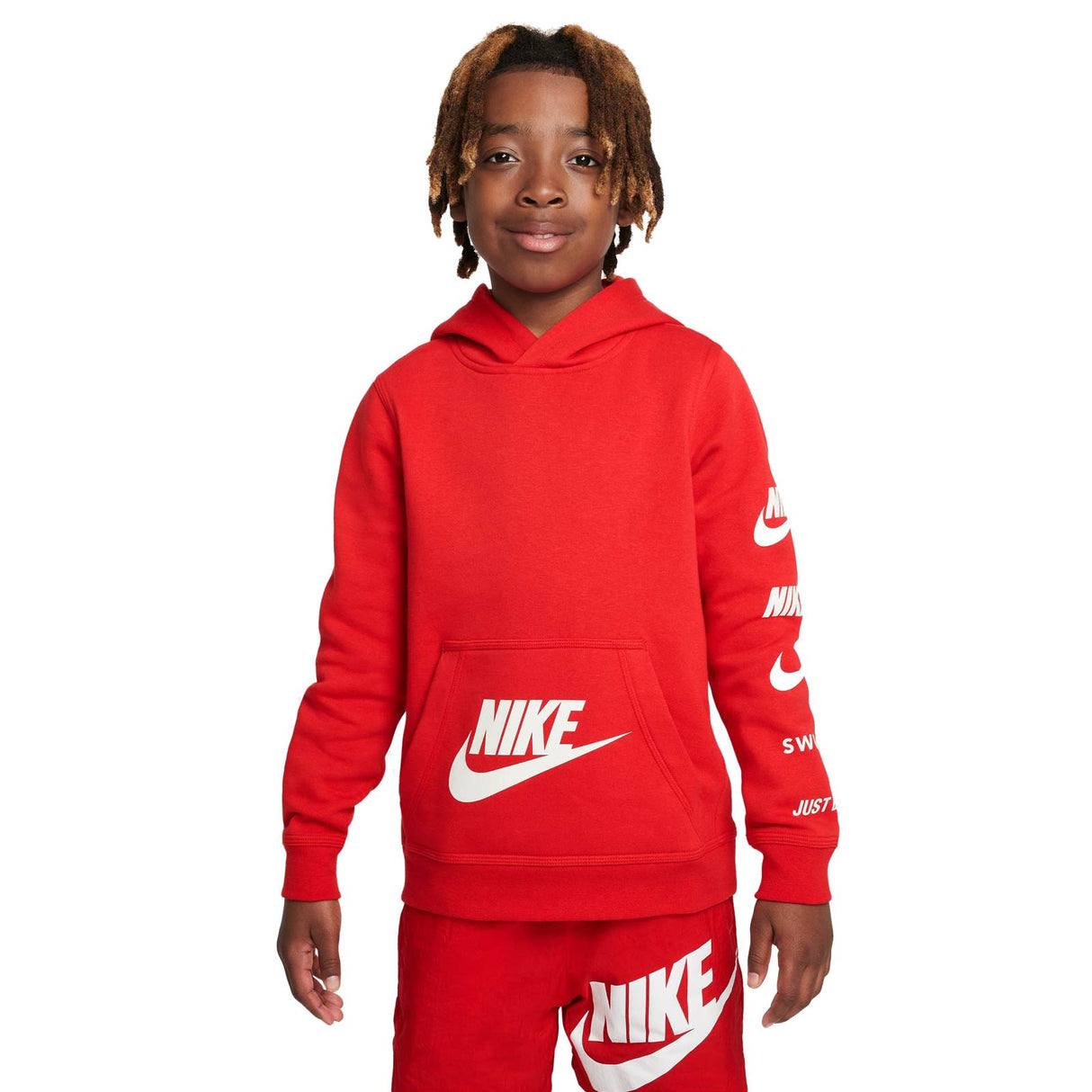 Nike Boys NSW SI BB Fleece PO Hoody Red