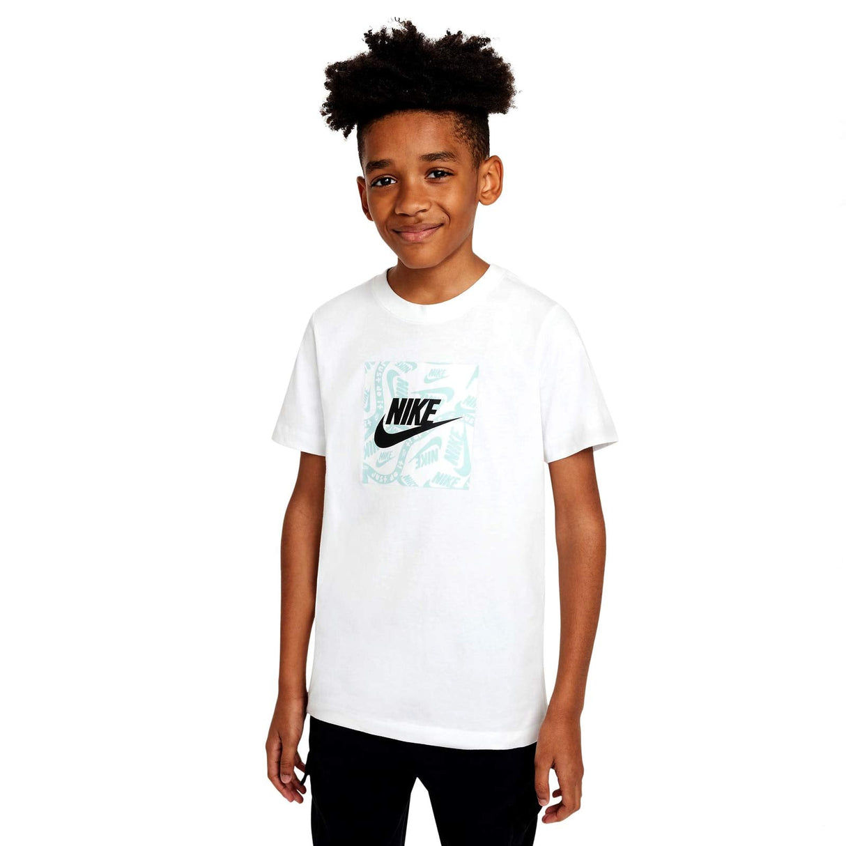 Nike Boys NSW Club Hybrid GFX Tee White