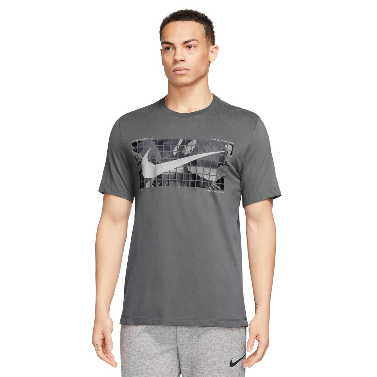 NIKE DF TEE Mens CAMO Grey