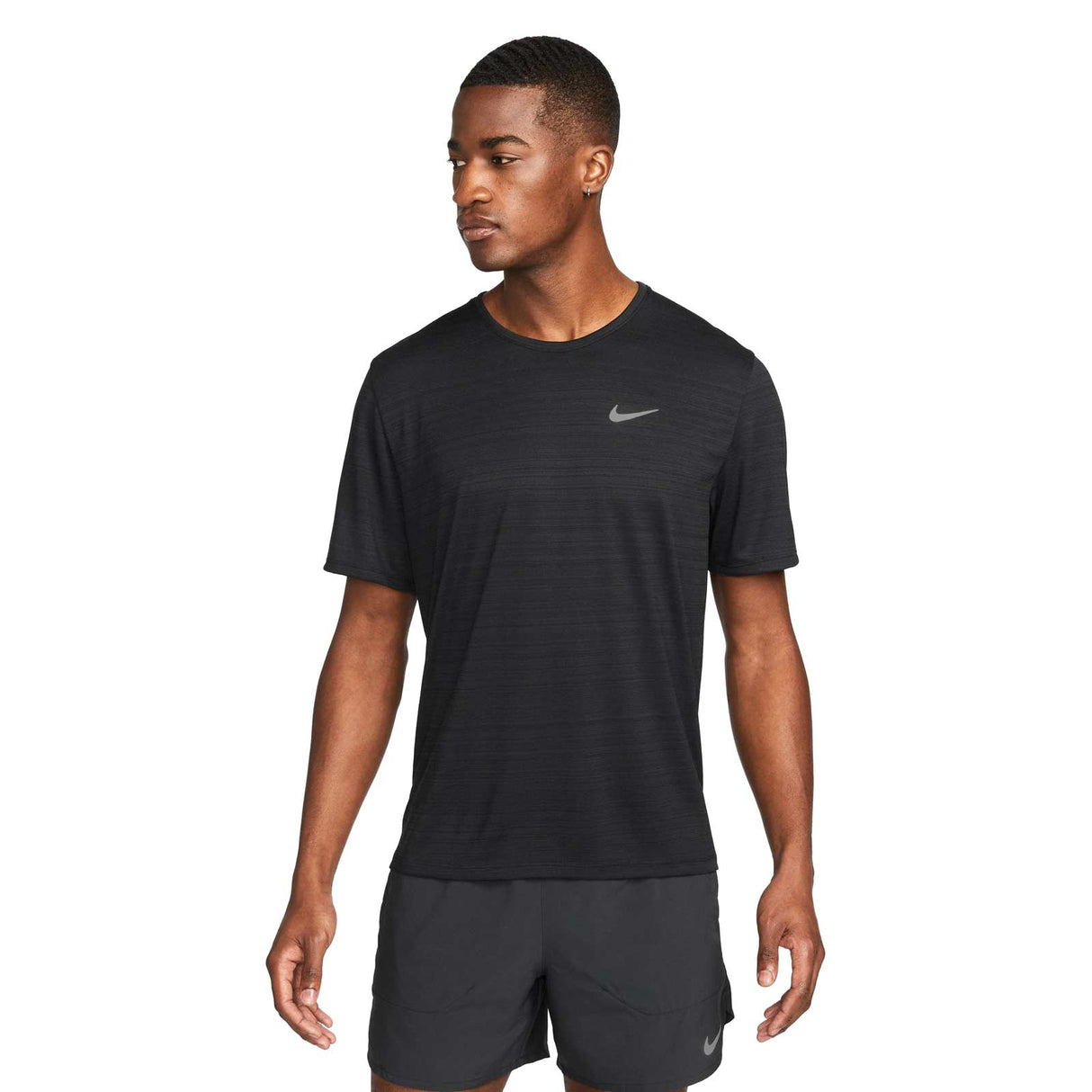 NIKE MENS DRI-FIT MILER TEE BLACK