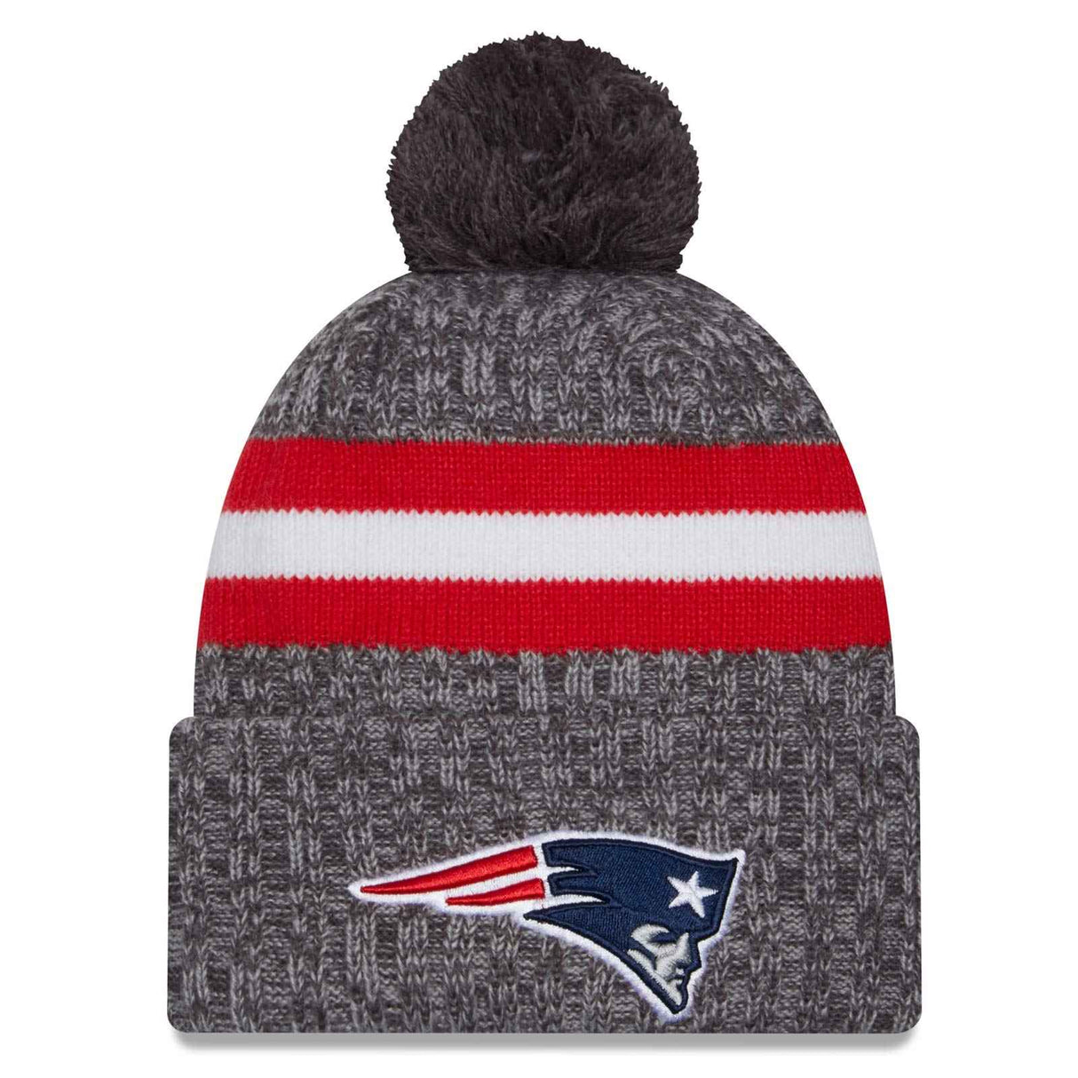 New Era NFL Patriots 23 Bobble Hat Grey