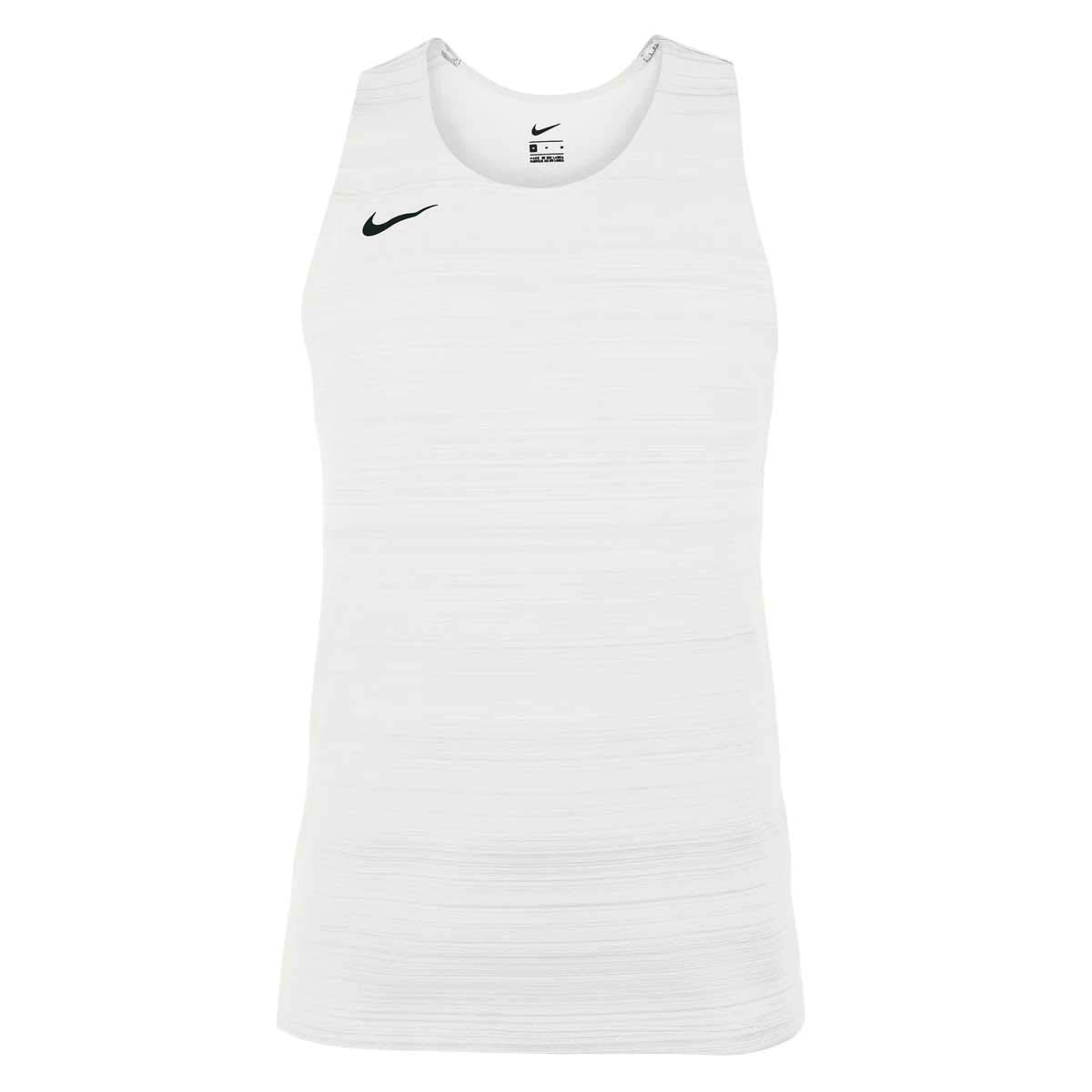 NIKE MENS STOCK DRY MILER SINGLET WHT