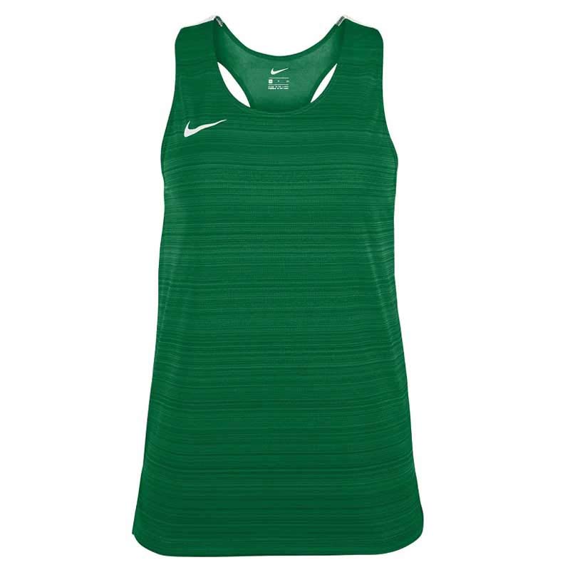 NIKE WMN STOCK DRY MILER SINGLET GRN/WHT