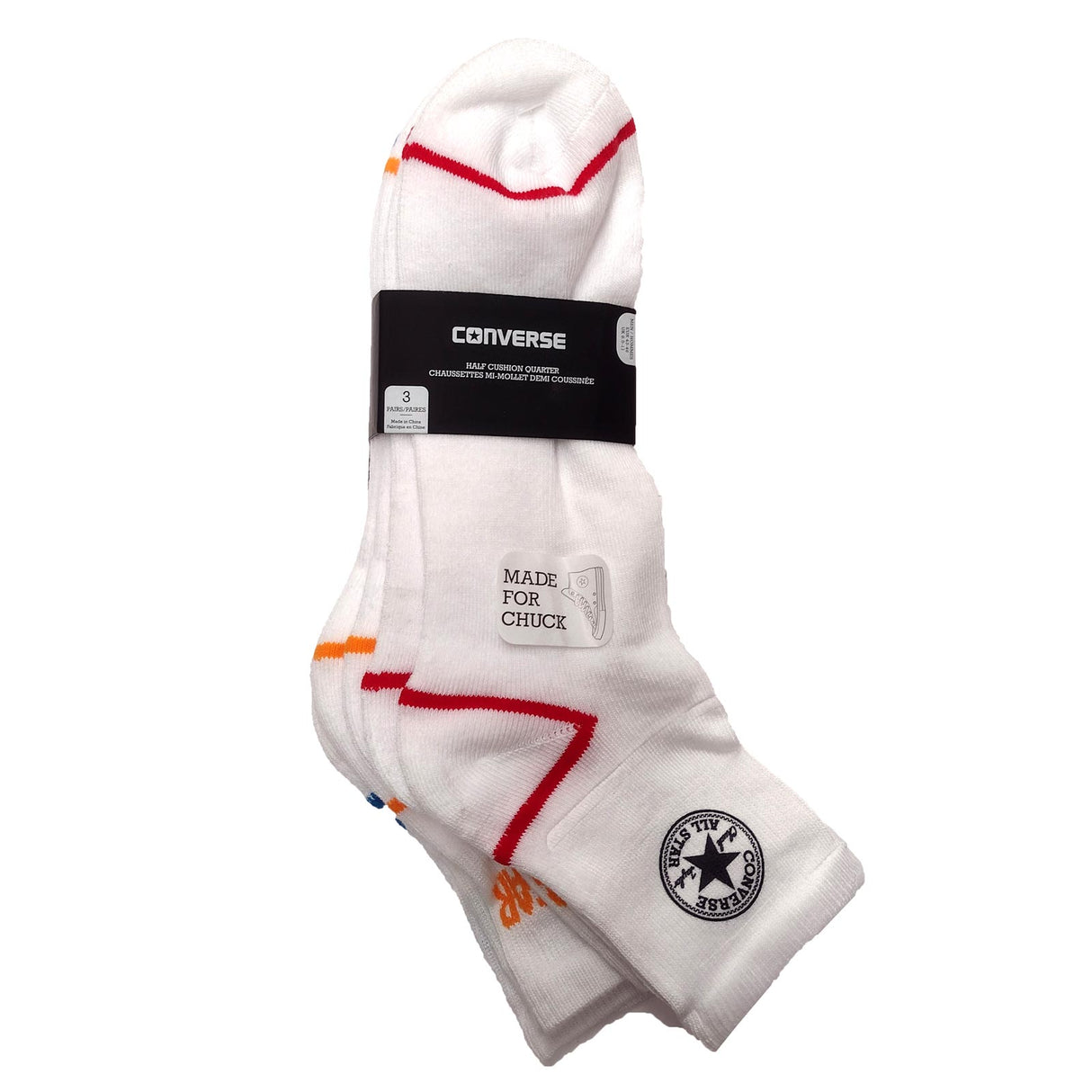 Converse Half Cushion Mens Socks Wht/Red