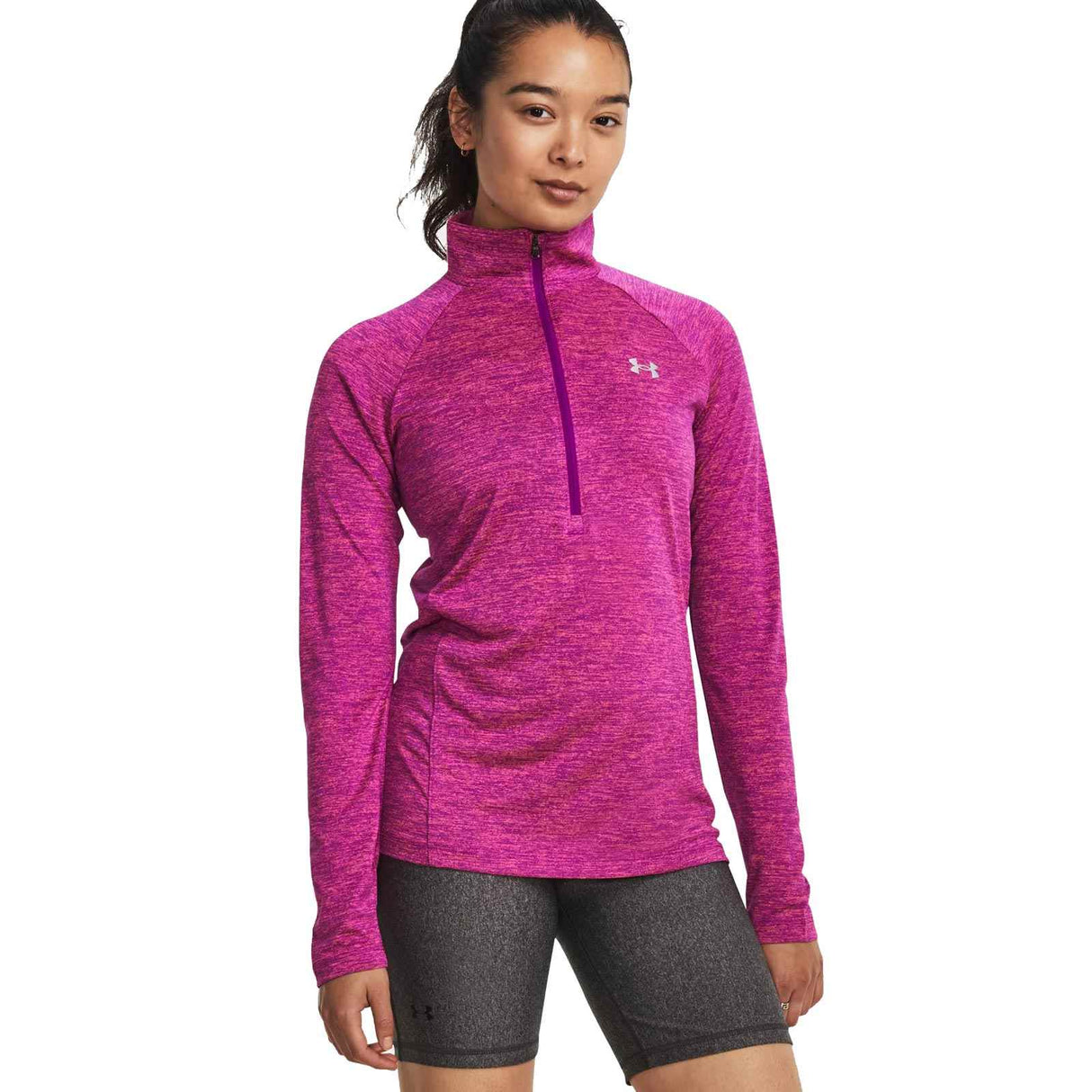 UA Wmns Tech 1/2 Zip - Twist Tee Purple