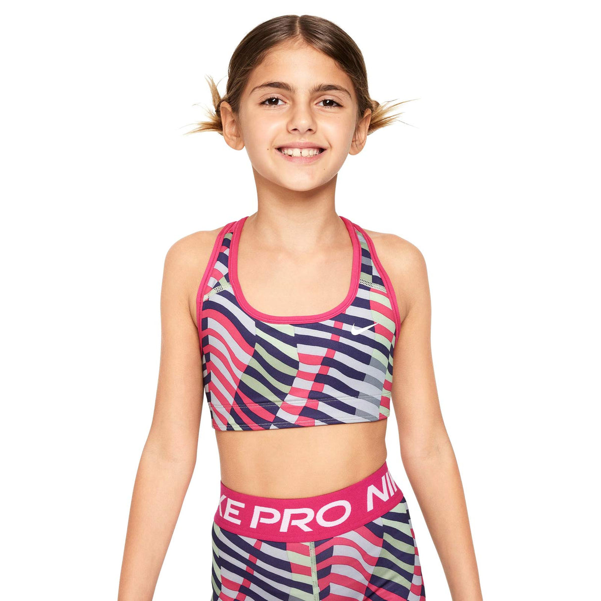 Nike Girls Swoosh REV Sport Aop Bra Pink