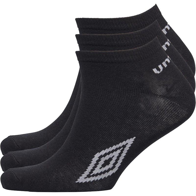 Umbro 3 Pack Trainer Socks Kids Black