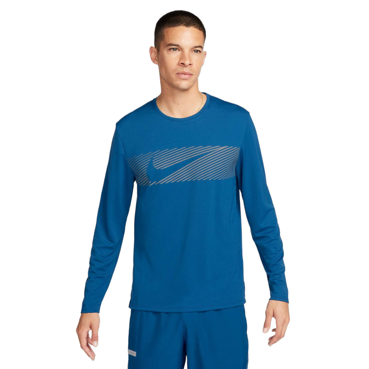 NIKE MENS DF UV MILER TOP LS FLASH BLUE