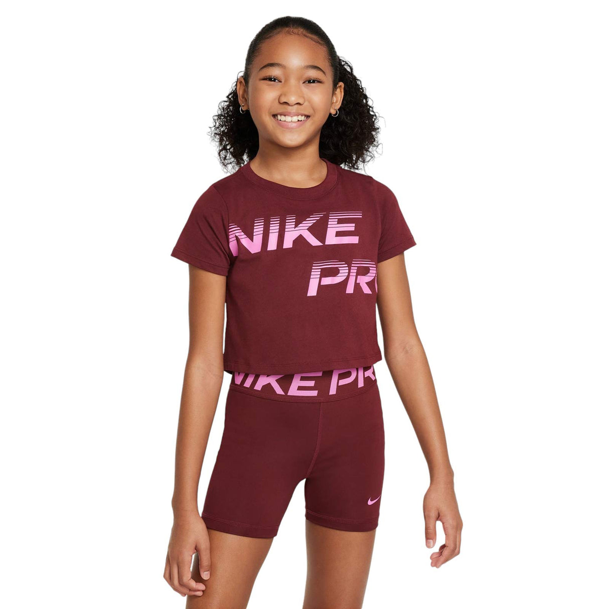 NIKE GIRLS DFCT CROP SE+ RED