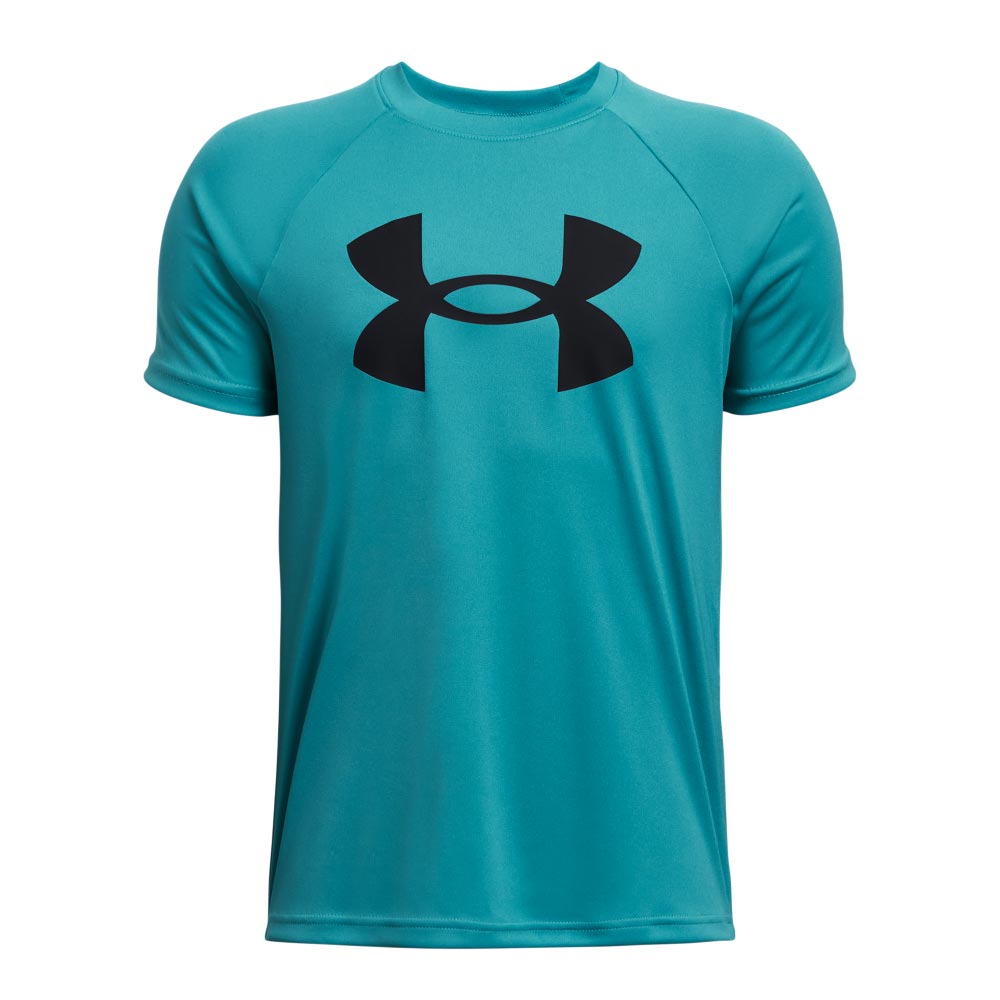 UA Boys Tech Big Logo SS Tee Green