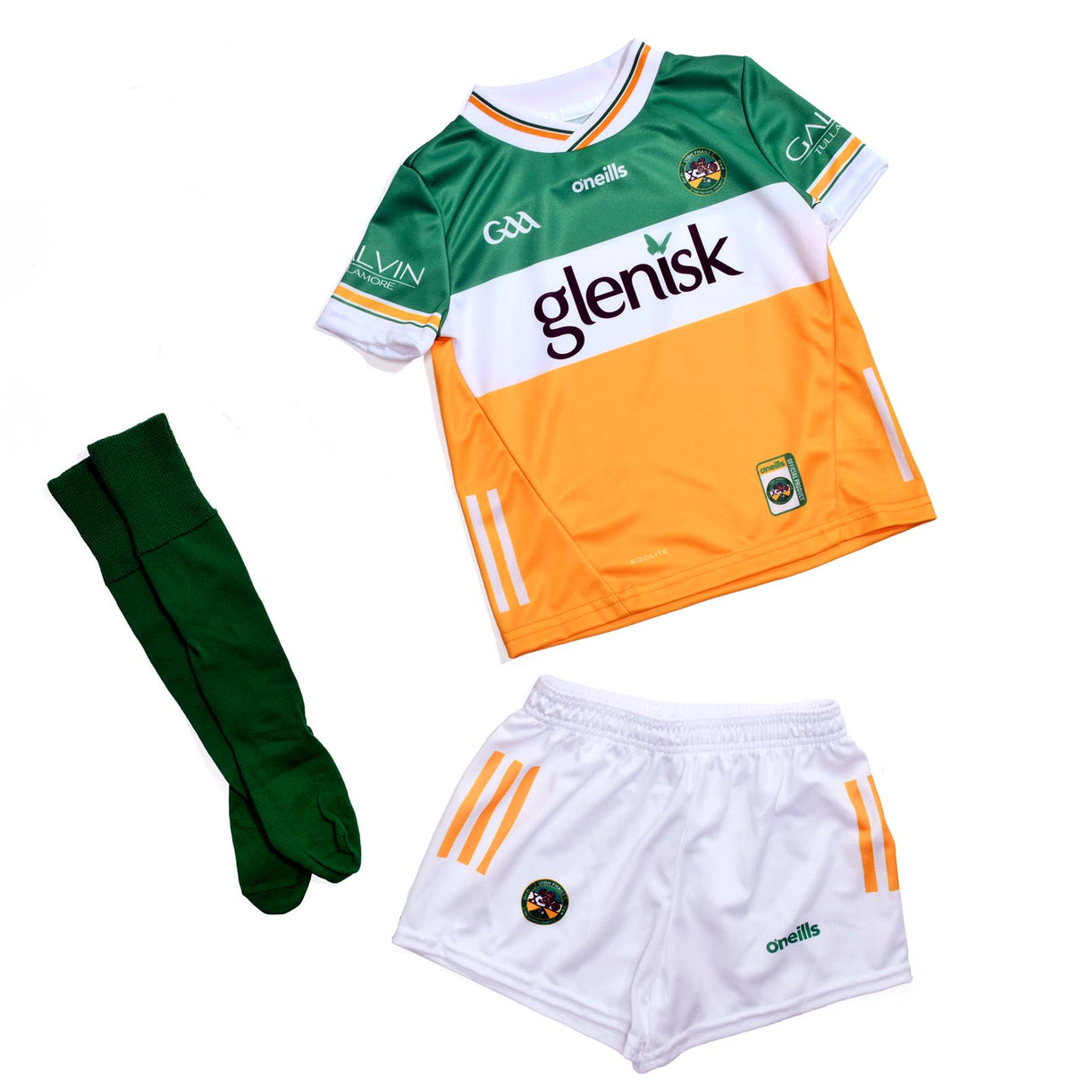 O'Neills Offaly 24 Home Kids Kit Green