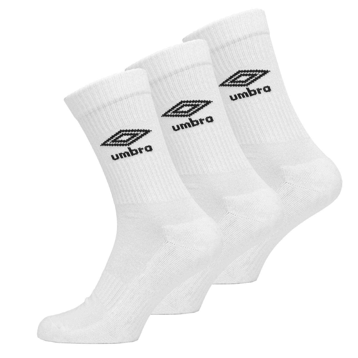Umbro Cushion Crew Sock 3 Pack White
