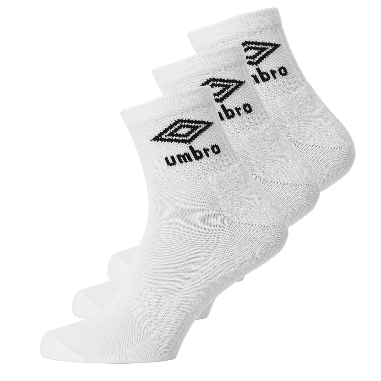 Umbro Cushion Quarter Sock 3 Pack White