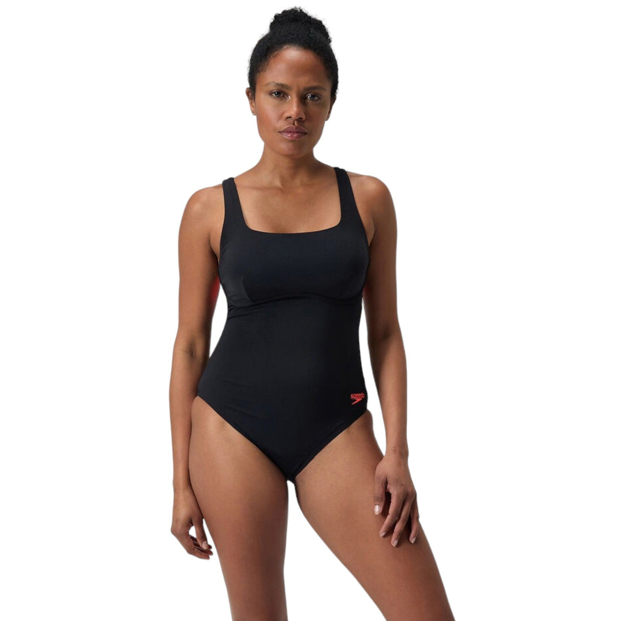Speedo Wn Flex Band Suit Built in Bra Bk