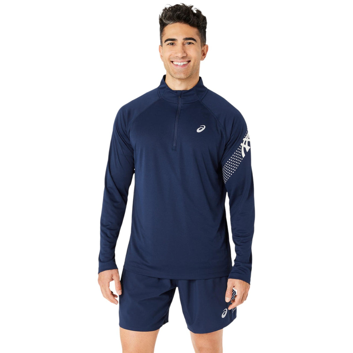 ASICS MENS ICON LS 1/2 ZIP NAVY