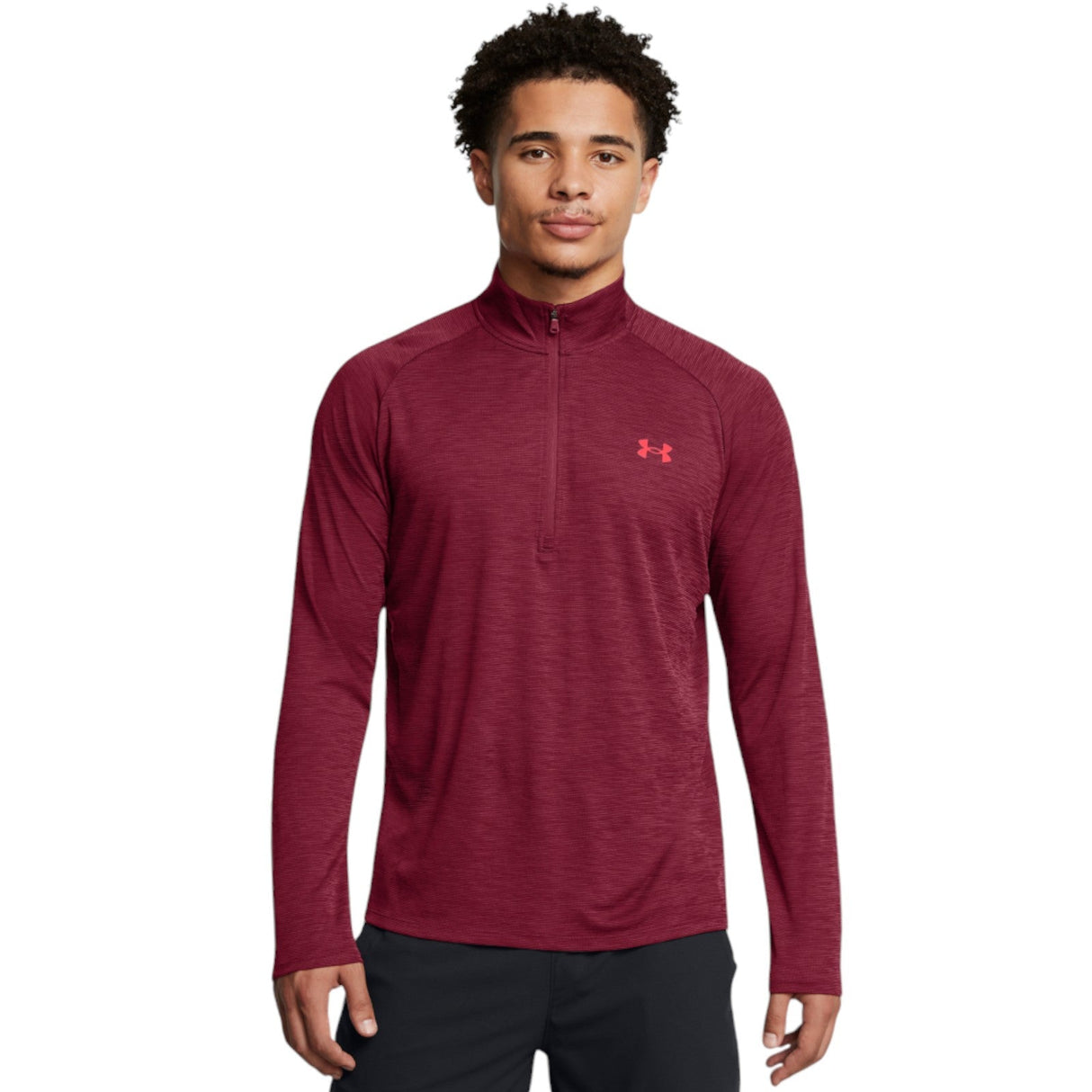 UnderArmour UA Tech Textured 1/2 Zip Red