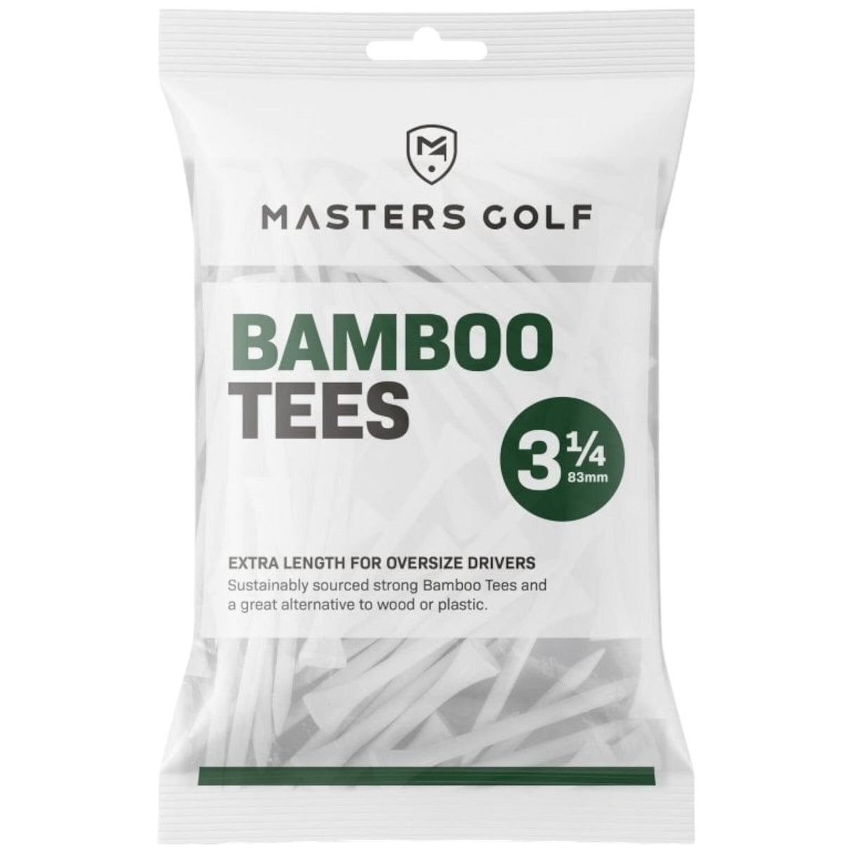 Masters Bamboo 3 1/4in Tee Bag 15 White