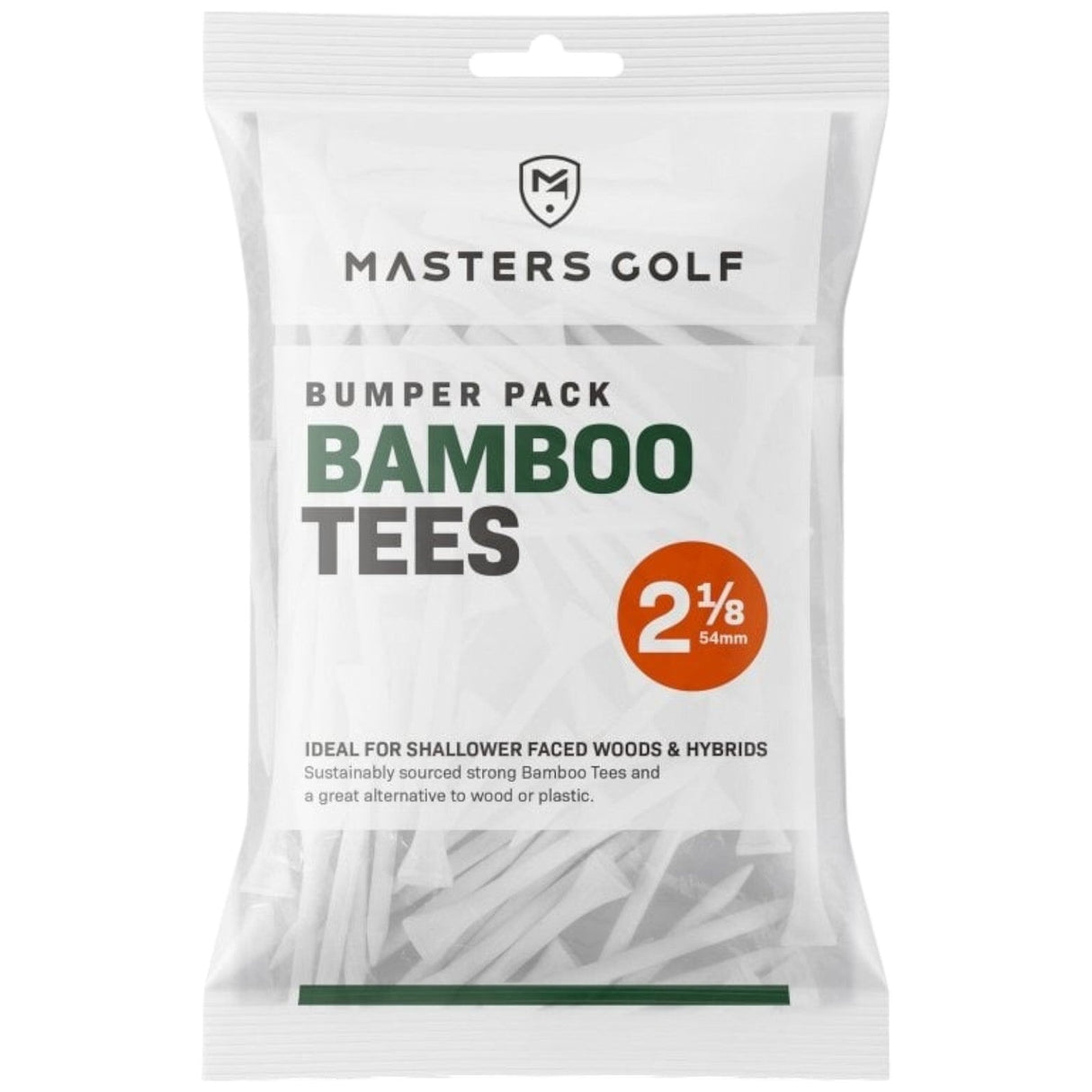Masters Bamboo 2 1/8in Tee Bag 130 White