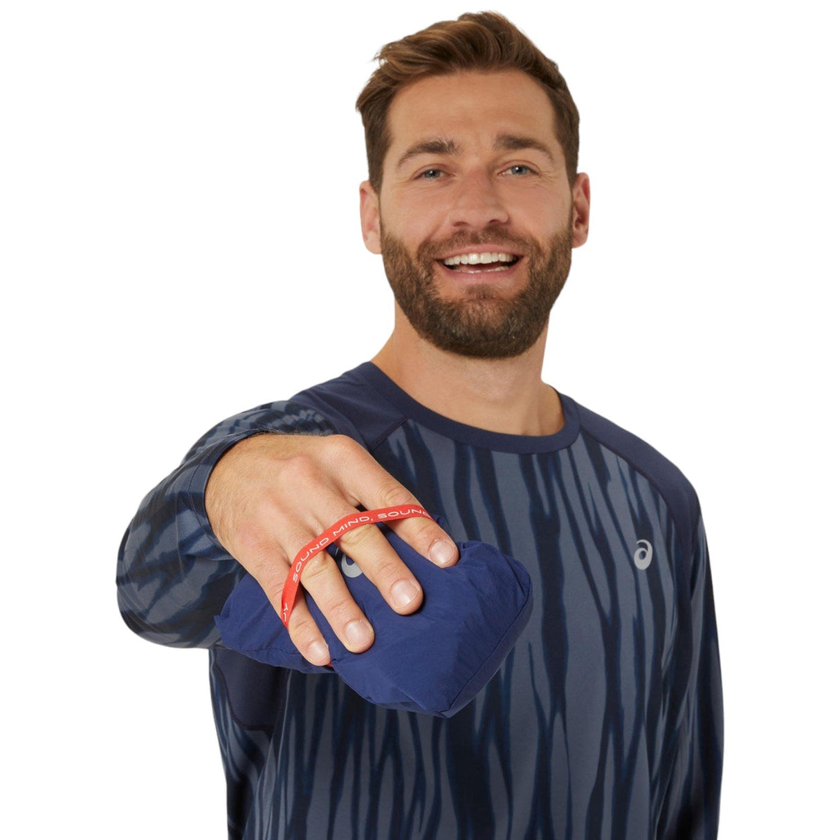 ASICS MENS ROAD PACKABLE JACKET NAVY