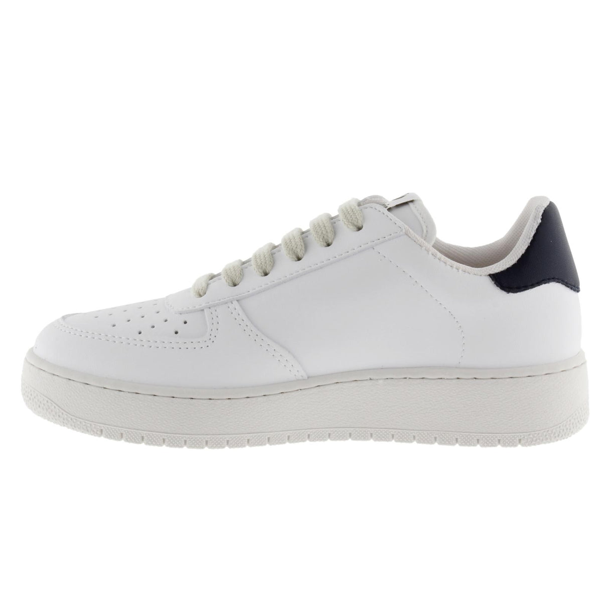 VICTORIA FAUX LEATHER SNEAKER UNI WHT/PN
