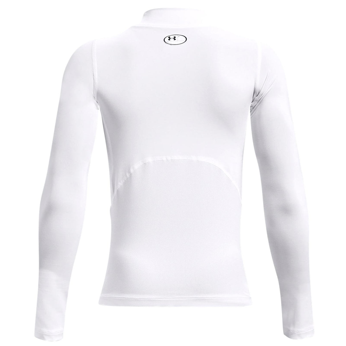 UA BOYS HG ARMOUR MOCK LS WHITE